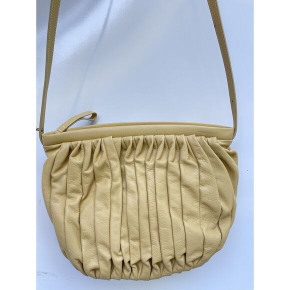 AUTH NWOT $895 Mansur Gavriel Balloon Pleated Pebbled Leather Shoulder Bag